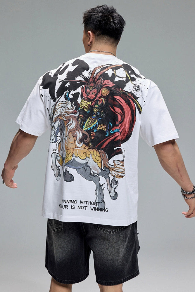 Back Painted Loose T-Shirt #MD077