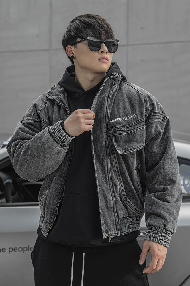 Stone Gray Denim Jacket #BF028