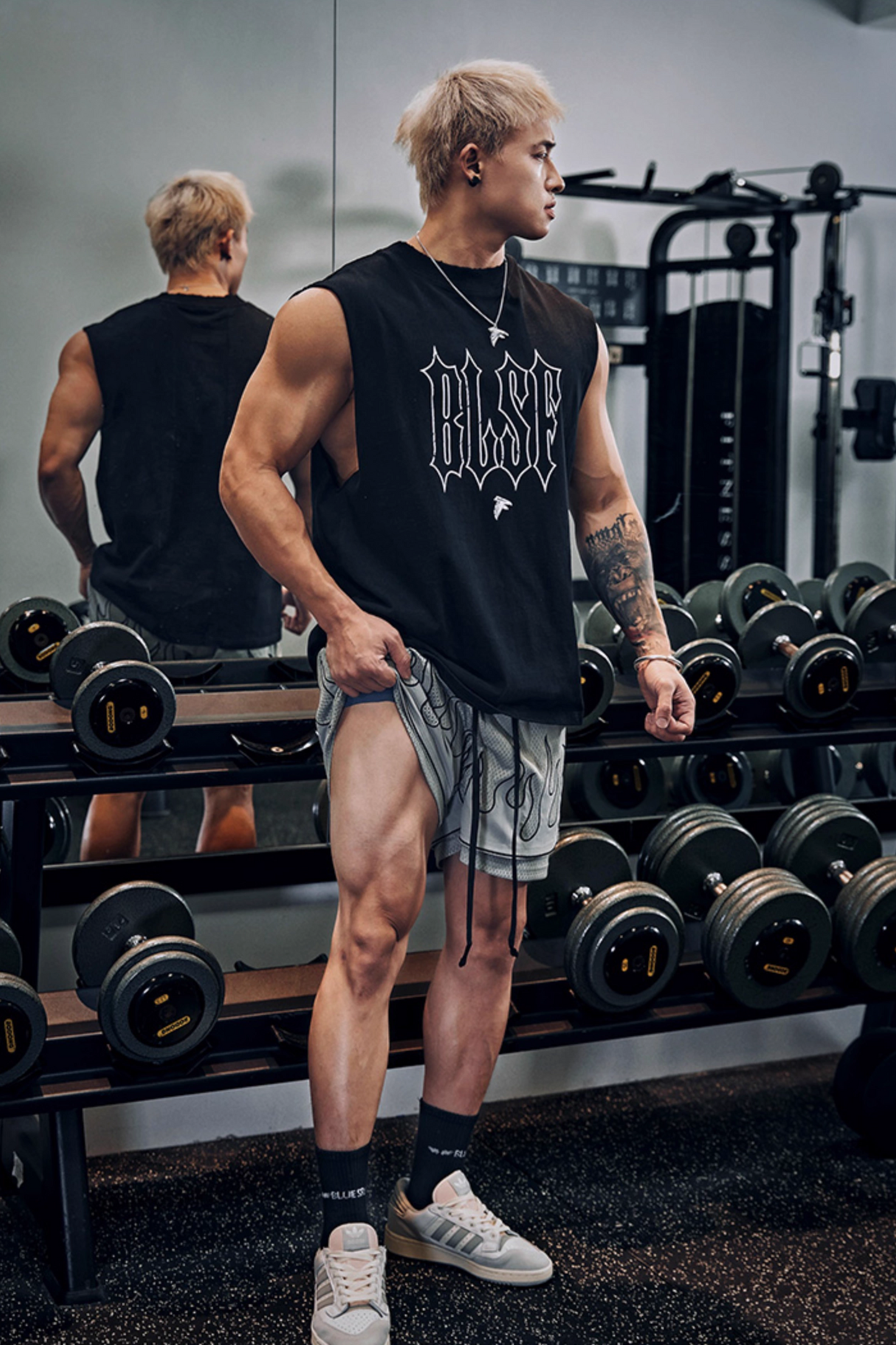 Double-layer mesh basketball shorts #BF077