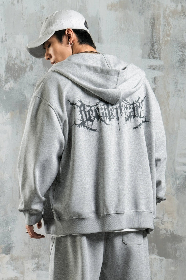 dropped-shoulder zipper hoodie and fitness sweatshirt pants set #LM007