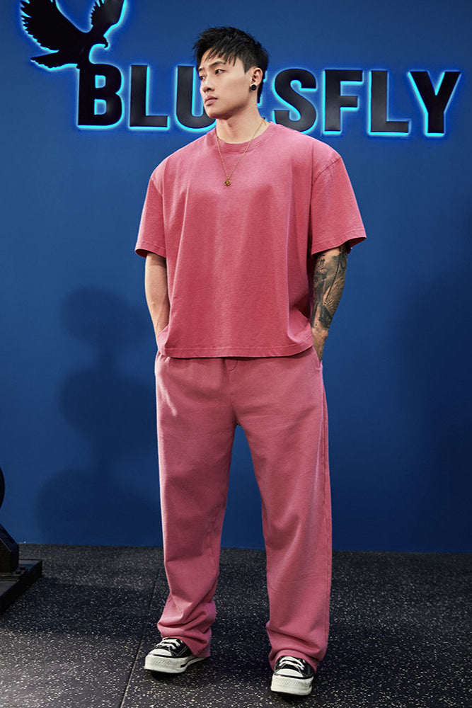 Heavy Weight T-shirt and Loose Sweatpants Set #BF052