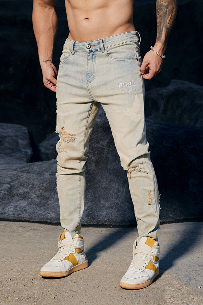 slim fit trendy sports jeans #BF070