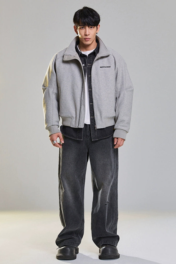 Fitness casual short woolen jacket #MD041