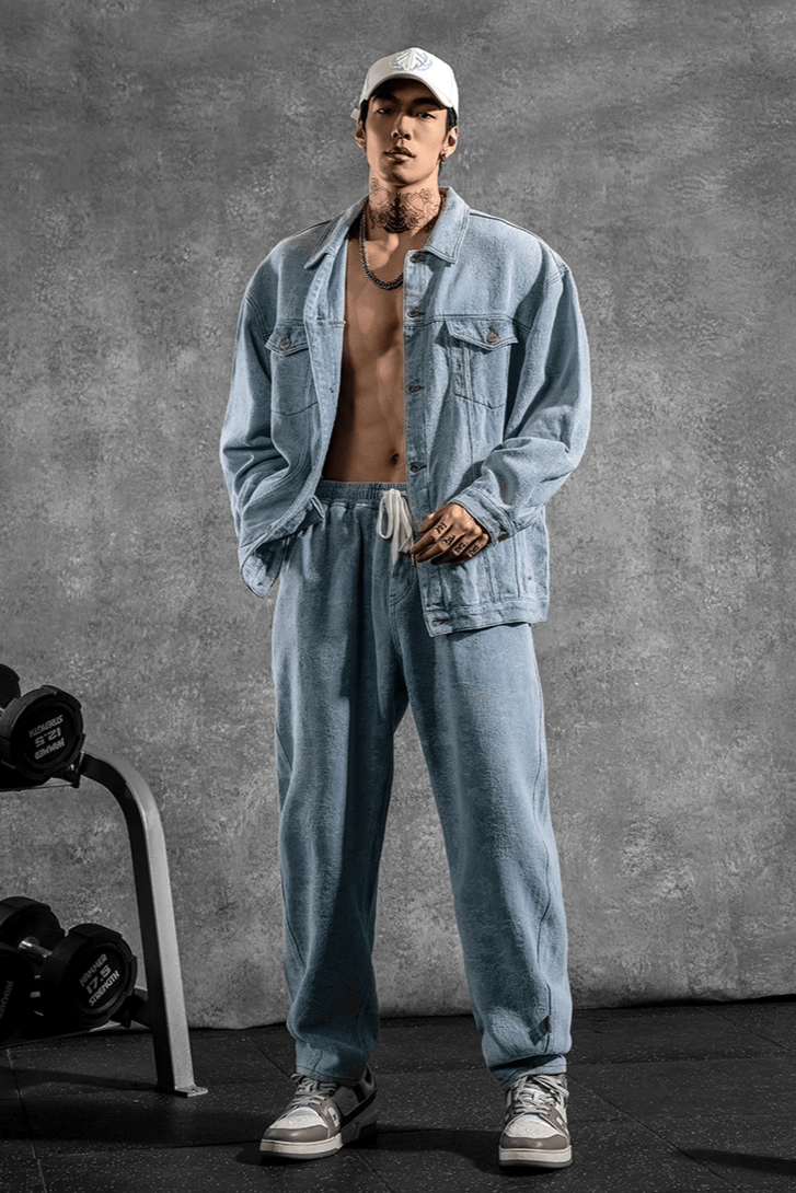 Textured Chill Denim Joggers #LM035