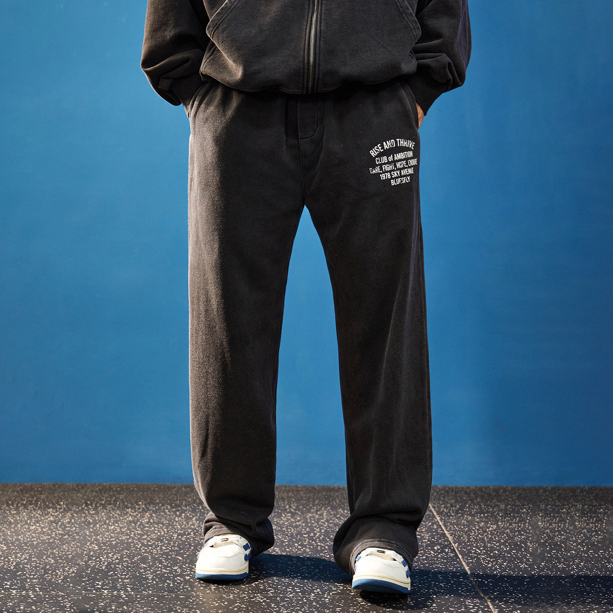 Wide Washed Graphic Sweatpants #BF170