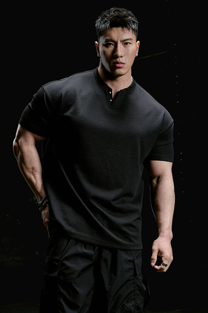 FlexRib Henley T-Shirt #MD093