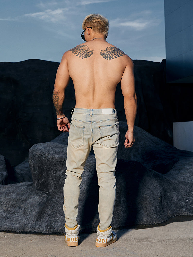 slim fit trendy sports jeans #BF070