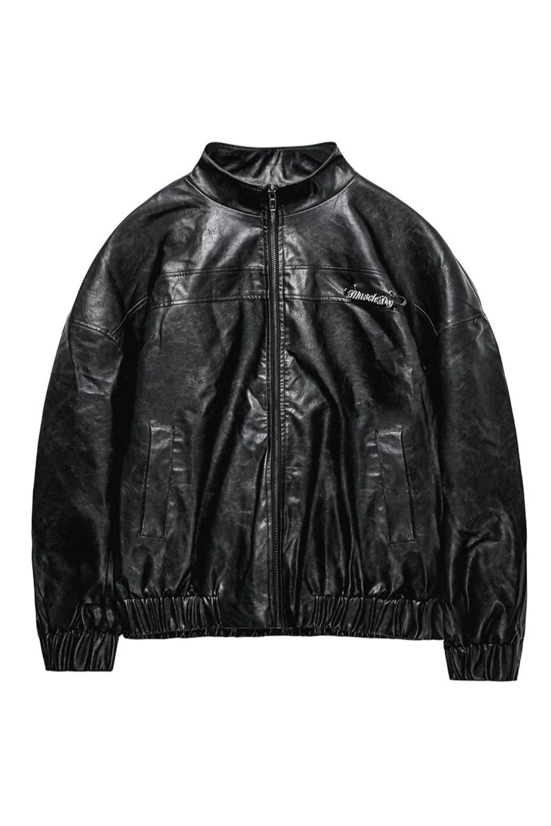 Cropped Biker fake Leather Jacket #MD021