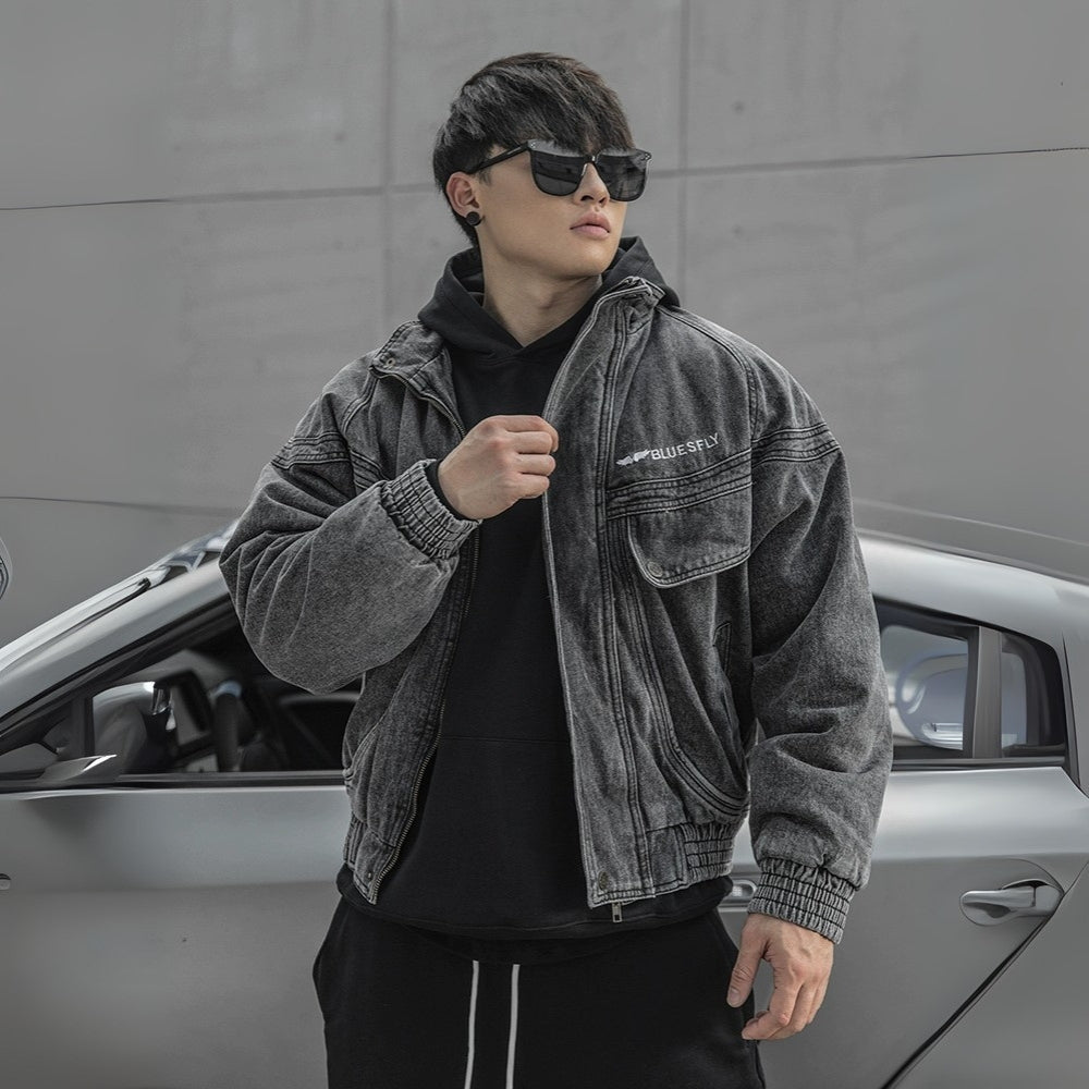 Stone Gray Denim Jacket #BF028