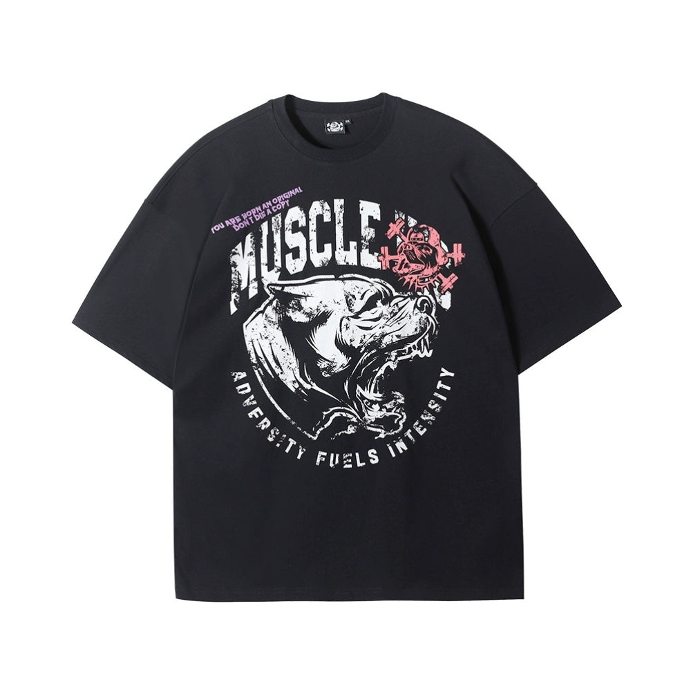 Frosted Bulldog Print T-Shirt #MD100