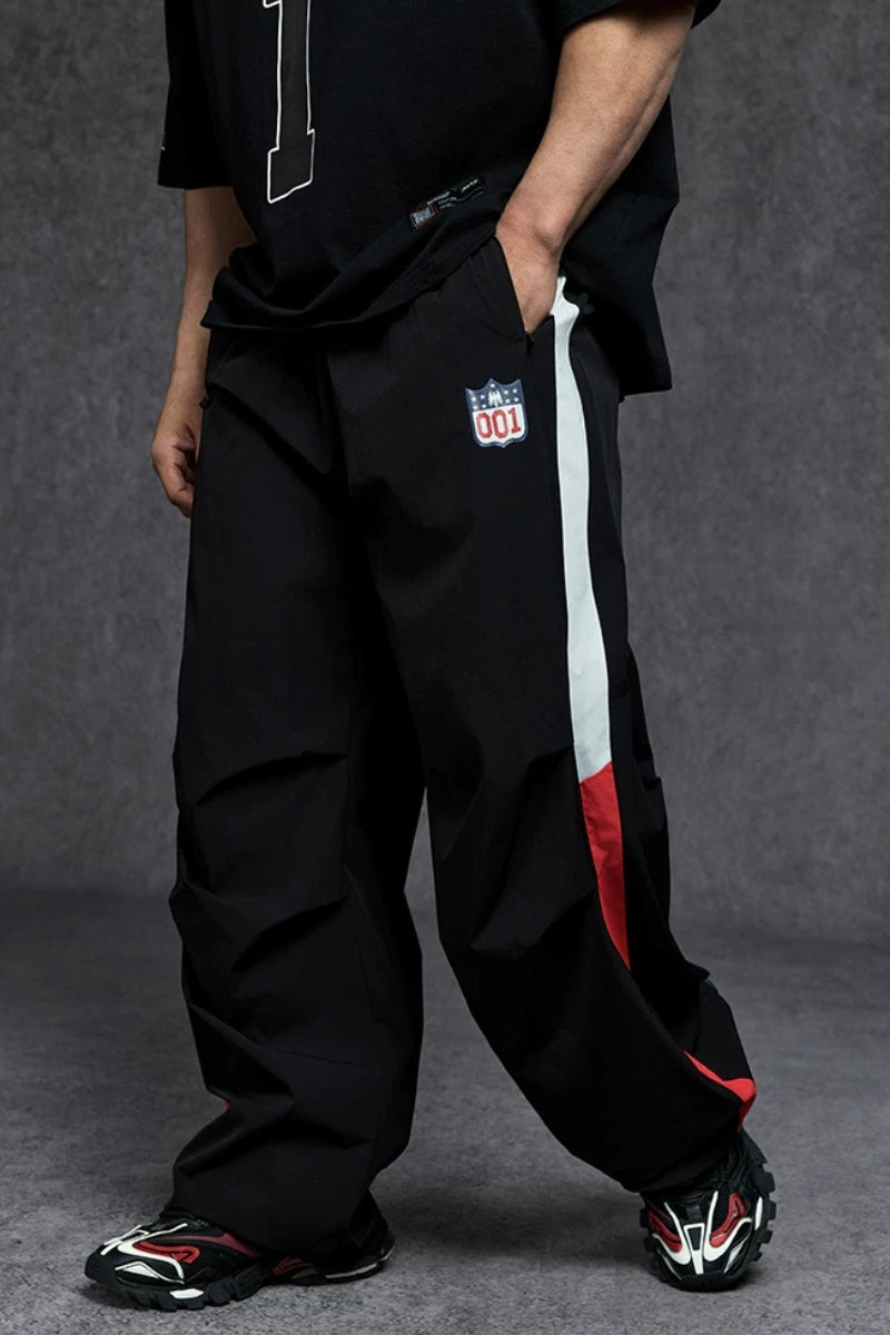 Side Stripe Nylon Wide Pants  #TL039