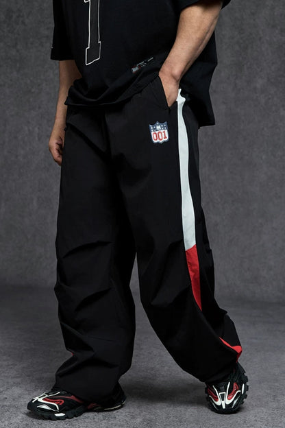 Side Stripe Nylon Wide Pants  #TL039