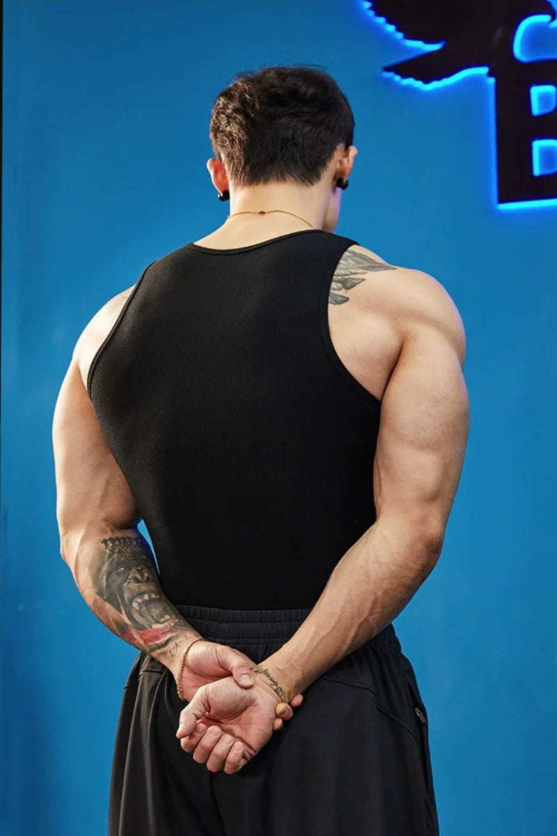 Muscle Fit Crest Tank  #BF152