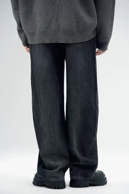 Vintage Wash Barrel Leg Jeans  #BD004