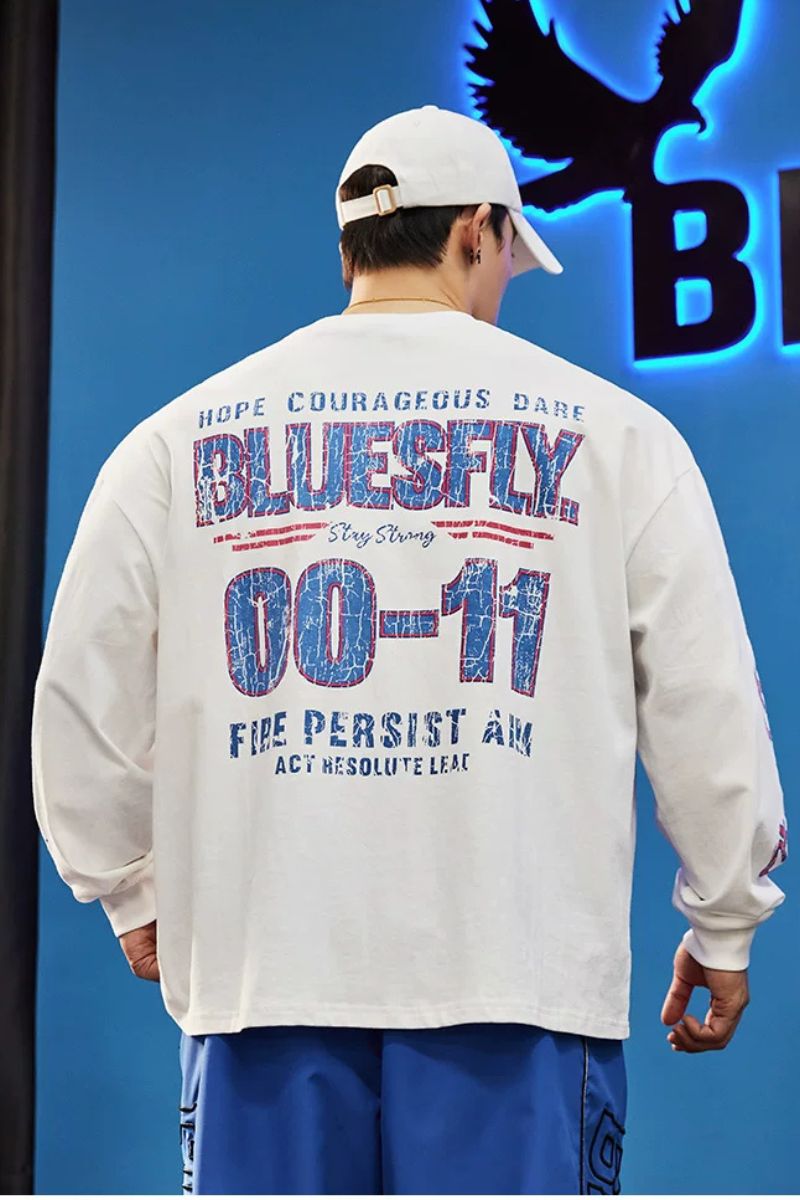 Retro Athletic Graphic Long Sleeve  #BF162