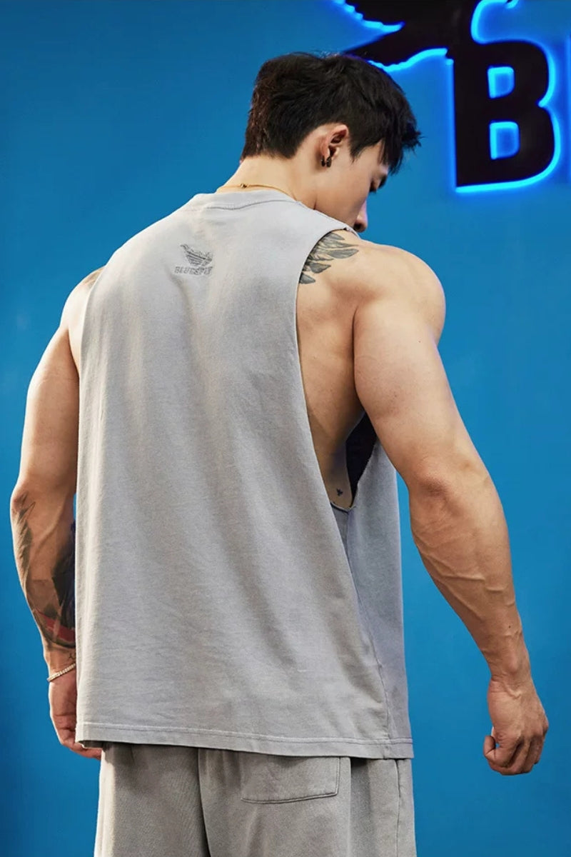 Loose Cut-Off Washed Sleeveless  #BF153