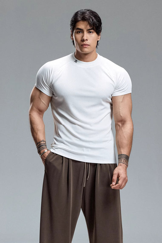 SlimFit High-Neck T-Shirt  #MD097