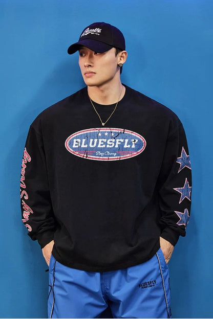 Retro Athletic Graphic Long Sleeve  #BF162