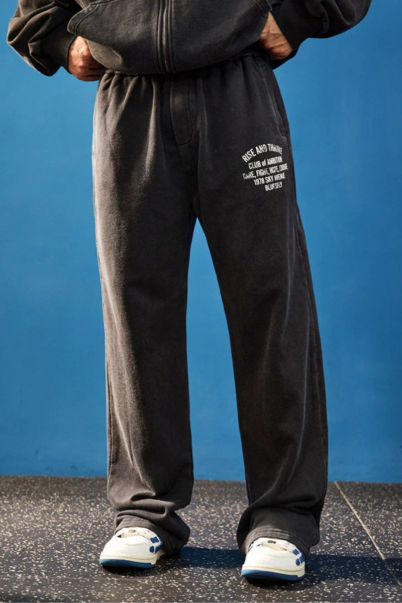 Wide Washed Graphic Sweatpants  #BF170