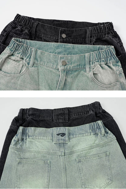 Vintage Wash Barrel Leg Jeans  #BD004