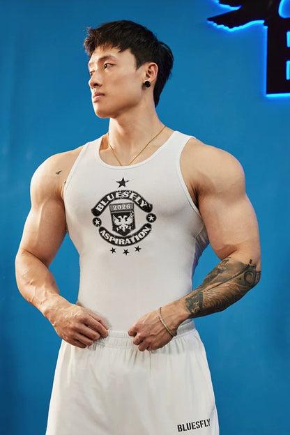 Muscle Fit Crest Tank  #BF152