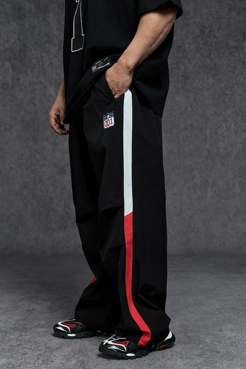 Side Stripe Nylon Wide Pants  #TL039