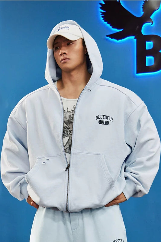 Back Graphic Zip Hoodie  #BF164