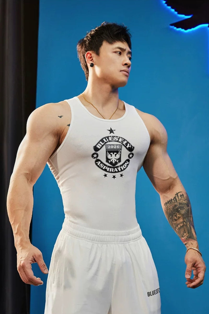 Muscle Fit Crest Tank  #BF152