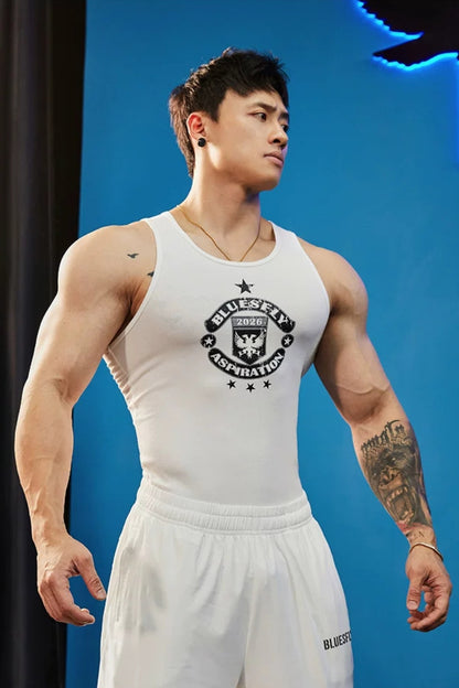 Muscle Fit Crest Tank  #BF152