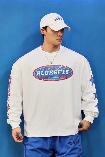 Retro Athletic Graphic Long Sleeve  #BF162
