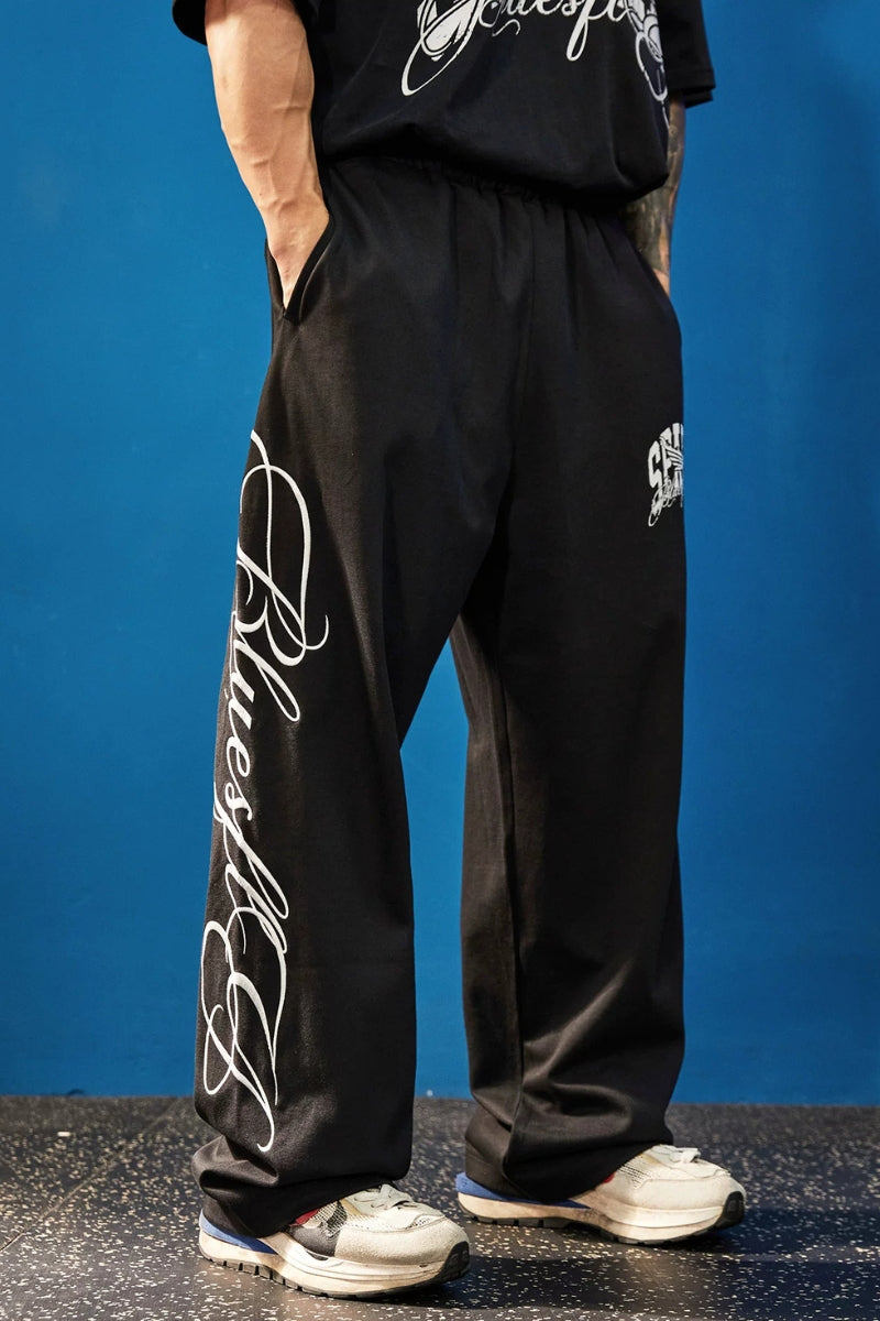Script Logo Vintage Wide Pants  #FS149