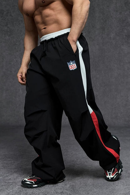 Side Stripe Nylon Wide Pants  #TL039