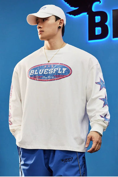 Retro Athletic Graphic Long Sleeve  #BF162