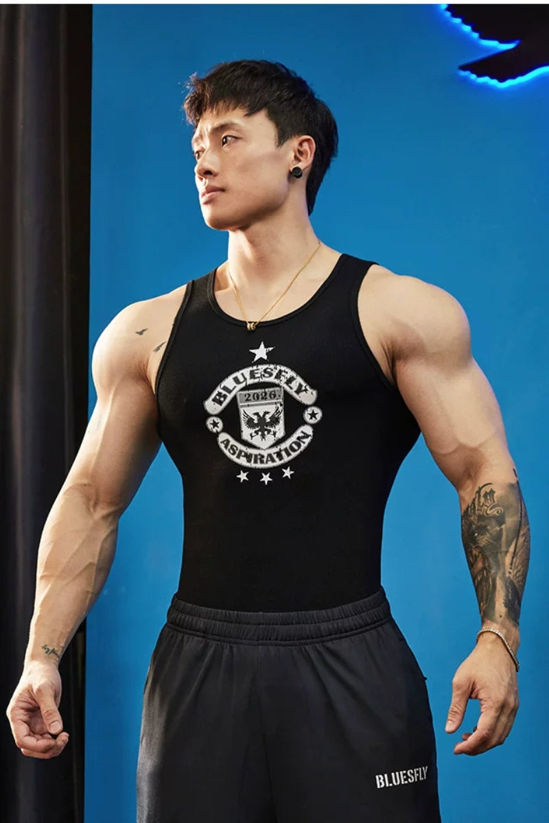 Muscle Fit Crest Tank  #BF152