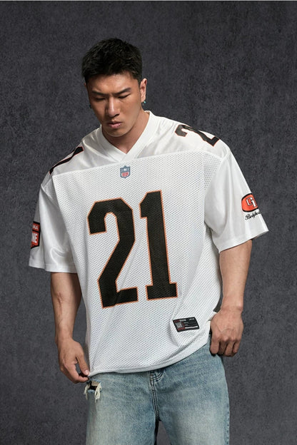 Wide Drop Retro Number T-Shirt  #TK037