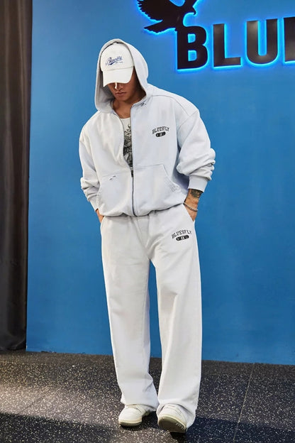 Back Graphic Zip Hoodie Set  #BF163