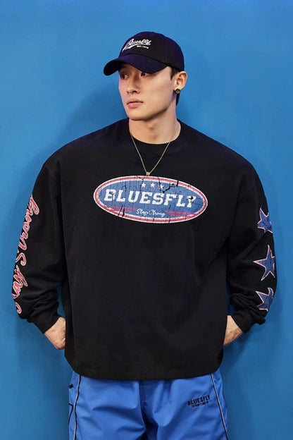 Retro Athletic Graphic Long Sleeve  #BF162