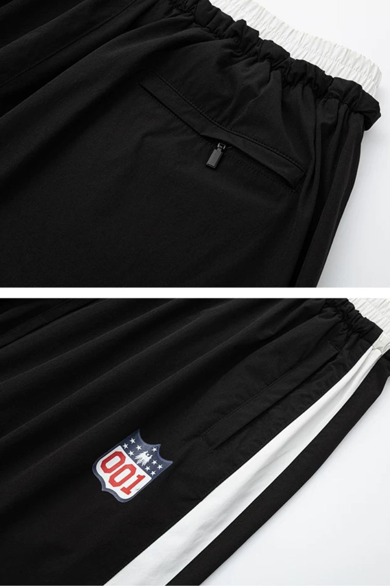 Side Stripe Nylon Wide Pants  #TL039