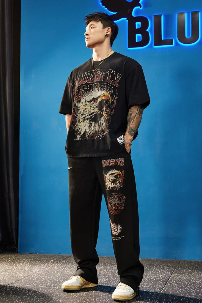 Heavy Nylon Eagle Wide Pants  #FS151