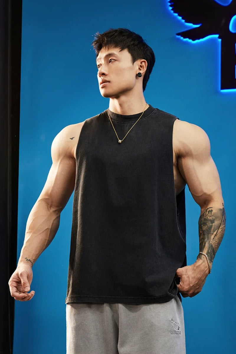 Loose Cut-Off Washed Sleeveless  #BF153