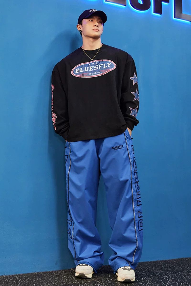 Retro Athletic Graphic Long Sleeve  #BF162