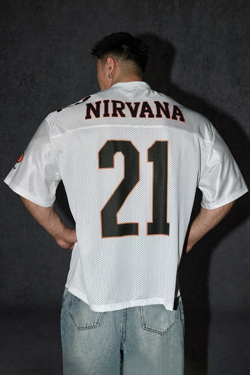 Wide Drop Retro Number T-Shirt  #TK037
