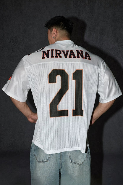 Wide Drop Retro Number T-Shirt  #TK037