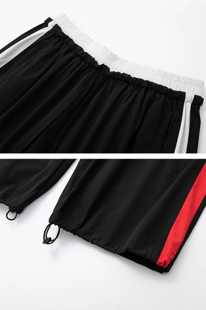 Side Stripe Nylon Wide Pants  #TL039