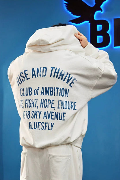 Oversized Washed Zip Hoodie  #BF169