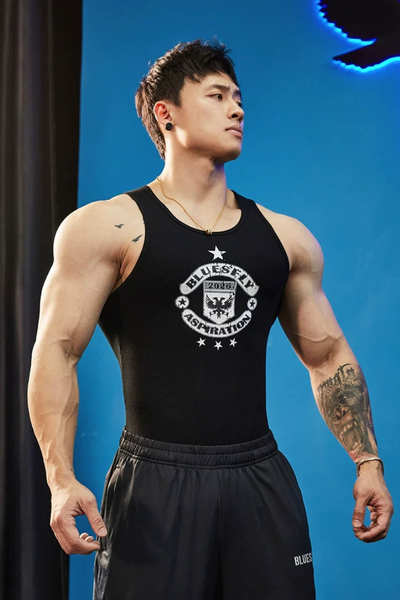 Muscle Fit Crest Tank  #BF152