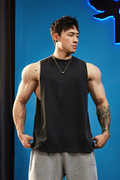 Loose Cut-Off Washed Sleeveless  #BF153