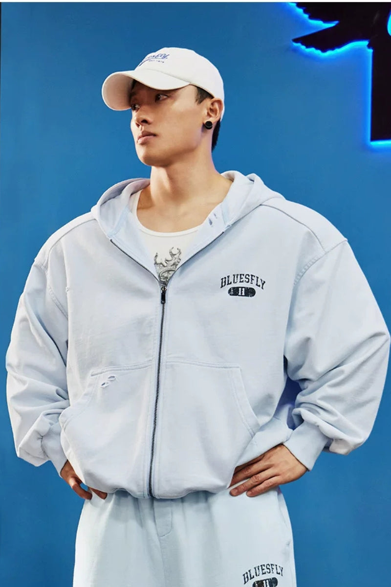 Back Graphic Zip Hoodie  #BF164