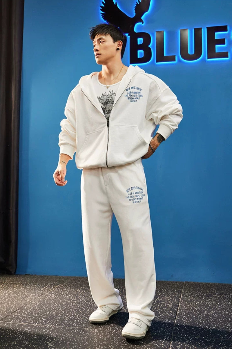 Wide Washed Graphic Sweatpants  #BF170