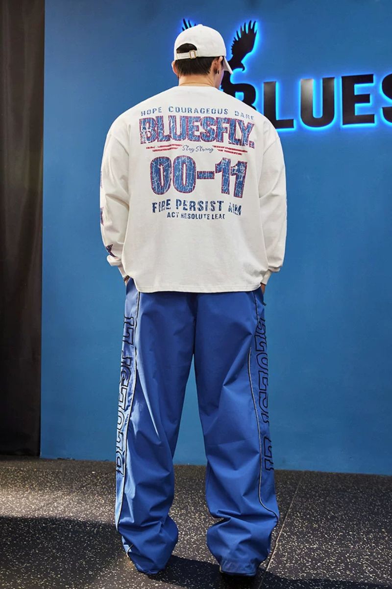 Retro Athletic Graphic Long Sleeve  #BF162